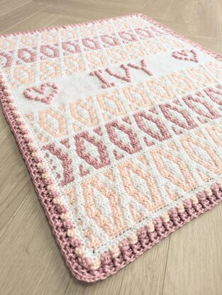 Personalised Inset Mosaic Ivy Crochet Blanket