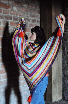 Brigita crochet shawl with tassels