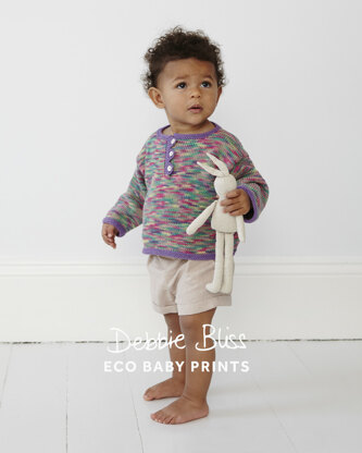 Triangle Edged Top in Debbie Bliss Eco Baby and Eco Baby Prints - Downloadable PDF