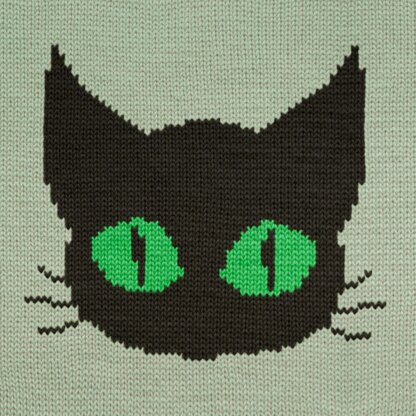 Black Cat Face Knitting Chart