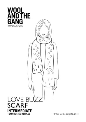 Love Buzz Scarf in Wool and the Gang Crazy Sezy Wool - Downloadable PDF