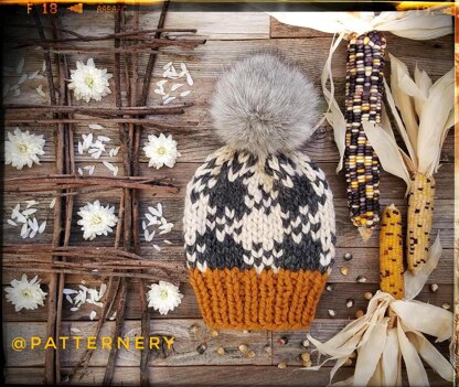 Indian Corn plaid chunky hat