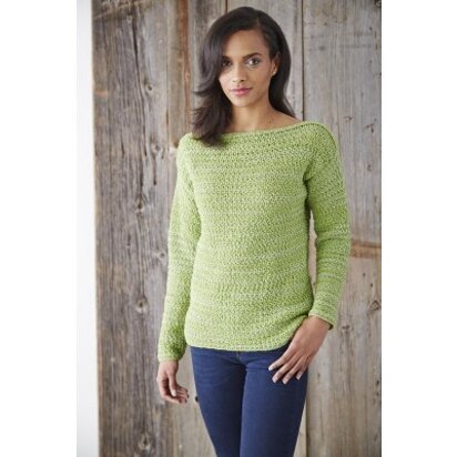 Boat Neck Pullover in Patons Glam Stripes - Downloadable PDF