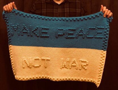 Make Peace Not War - Protest Blanket in Ukraine Colours