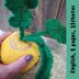 Knitting Pattern: Toy "Turnip" with Green Wire-Frame Leaves