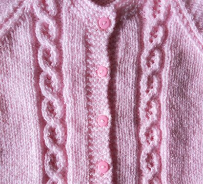 Lace Cable Baby Cardigan