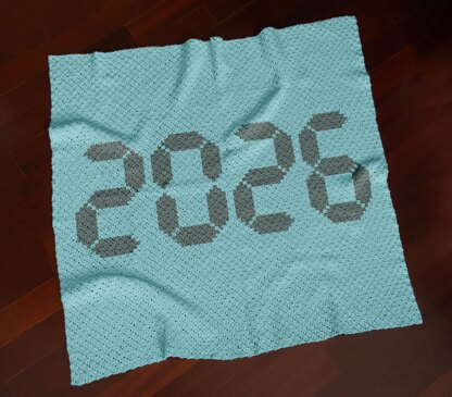 2026 Newborn Turquoise Blanket C2C CROCHET PATTERN Digital Clock Pixel Throw