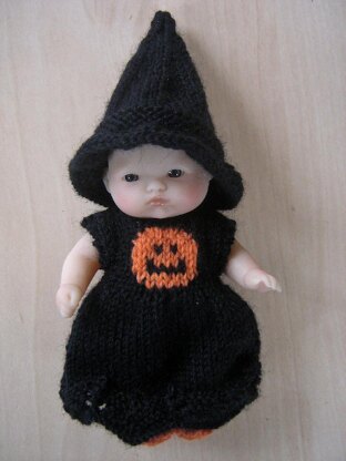 5" Berenguer Doll Halloween Witch Knitting Pattern