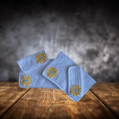 Flower Dish cloth and towel set