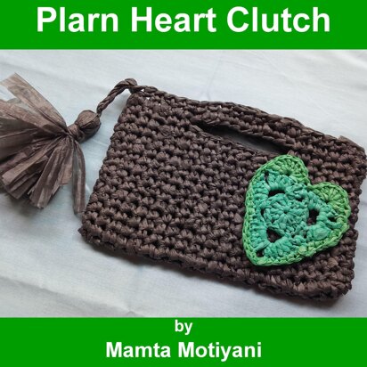 Plarn Heart Clutch Crochet Bag Pattern