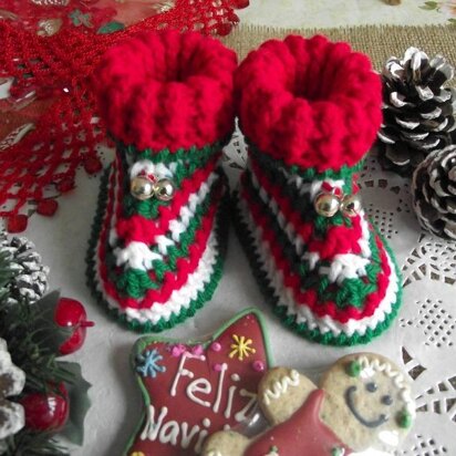 Christmas Baby Booties