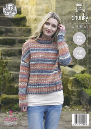 Ladies' Sweaters in King Cole Drifter Chunky - 4601 - Downloadable PDF