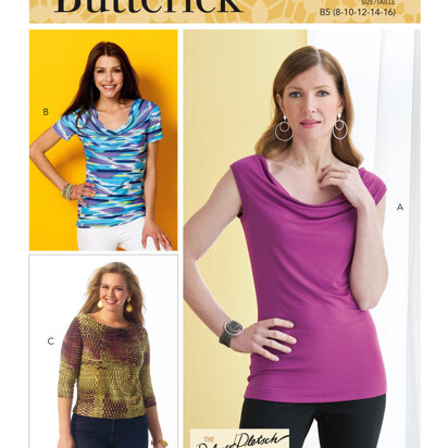 Butterick Misses' Cowl-Neck Tops B6847 - Sewing Pattern