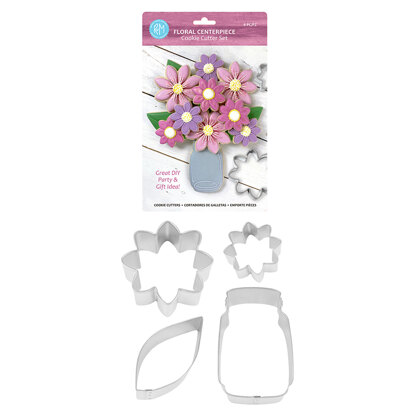 R&M Flower Vase Centerpiece Cookie Cutters Set of 4