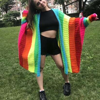 Rainbow Pride Cardigan Crochet Pattern