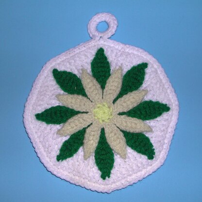 Christmas Poinsettia Potholder C-110