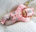 Baby Doll Knitting pattern, Mouse motif, Cardigan, Leggings, Hat & Boots, 0-3 Month Baby, 17-22 inch Doll