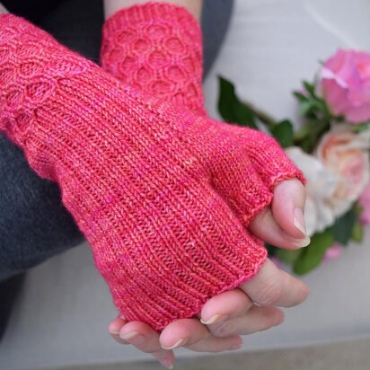 Embossed Fingerless Mitts