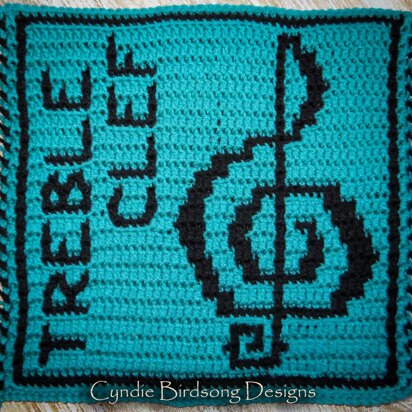 Musical Magic mosaic square - Treble Clef