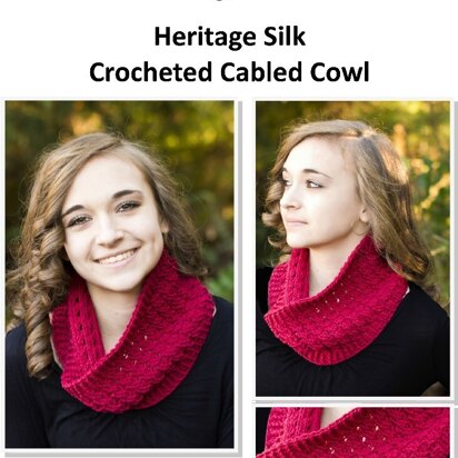 Crocheted Cabled Cowl in Cascade Heritage Silk - FW202 - Free PDF