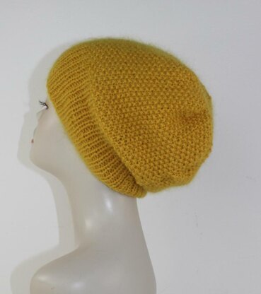 Fluffy Moss Stitch Slouch Hat