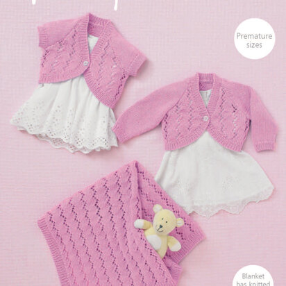 Boleros and Blanket in Hayfield Hayfield Baby Sparkle DK - 4720 - Downloadable PDF