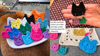 Crochet Cat Head Charm