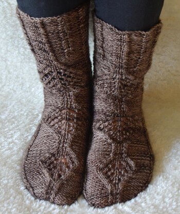 Cables and lace socks