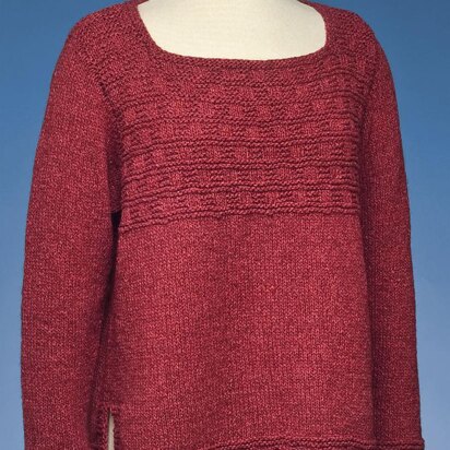 Square Neck Side Slit Pullover #174