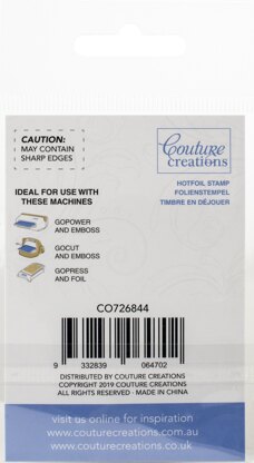 Artdeco Creations Couture Creations Gentlemans Emporium Mini Hotfoil Stamp - Acanthus Corner 2.3"X2"