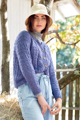 Women's Cardigan Delft in Universal Yarn Deluxe Worsted Superwash -  Downloadable PDF