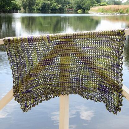 557 Ajuga Shawl - Knitting Pattern for Women in Valley Yarns Franklin Hand-Dyed