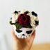 Skull with flowers, crochet skull pattern, amigurumi skull, pot with flowers pattern