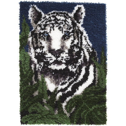 Wonderart White Tiger Latch Hook Rug Kit