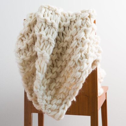 Arm Knit Chunky Garter Stitch Blanket