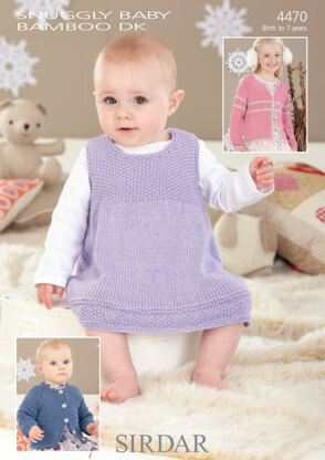 Pinafore and Cardigans in Sirdar Snuggly Baby Bamboo DK  - 4470 - Downloadable PDF