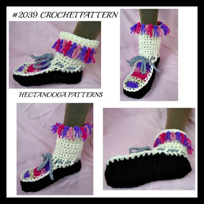 2039- FRINGED slippers