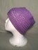 Crocheted Purple Waves Messy Bun Hat