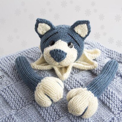 Navy Blue Puppy Toy Baby Blanket