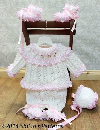 Knitting Pattern baby angel top UK & USA Terms #62