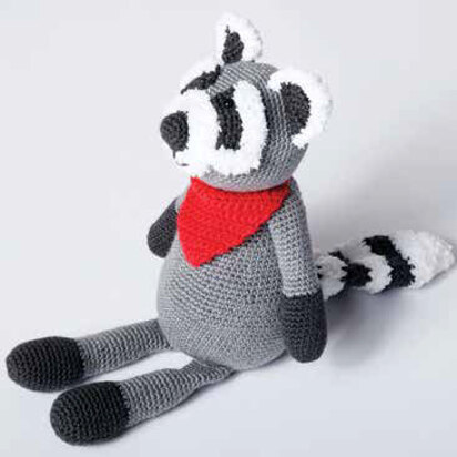 Rocky Raccoon Toy in Caron Simply Soft, Simply Soft Heathers and Bernat Pipsqueak - Downloadable PDF