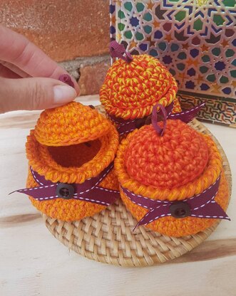 Pumpkin Lidded Pots