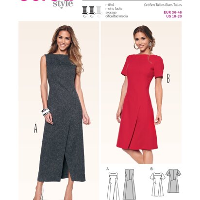 Burda Style Dress Sewing Pattern B6877 - Paper Pattern, Size 10 - 20