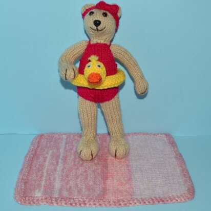 Tessa Teddy With Swimming Outfit - knitting pattern