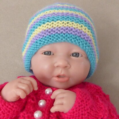 Lucy - prem baby striped hat