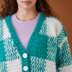 Peppermint Plaid Cardigan - Crochet Pattern for Women in Debbie Bliss Nell