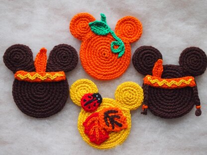 Set of 4 Autumn Mickey Mouse Ornaments