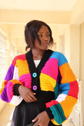 Cheerful crochet Patchwork Cardigan