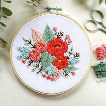 Bright Poppies Embroidery Pattern