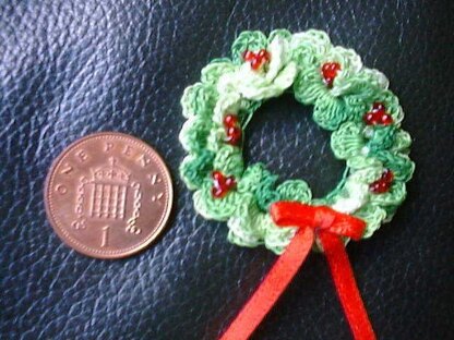 1:12th scale Christmas Wreath set